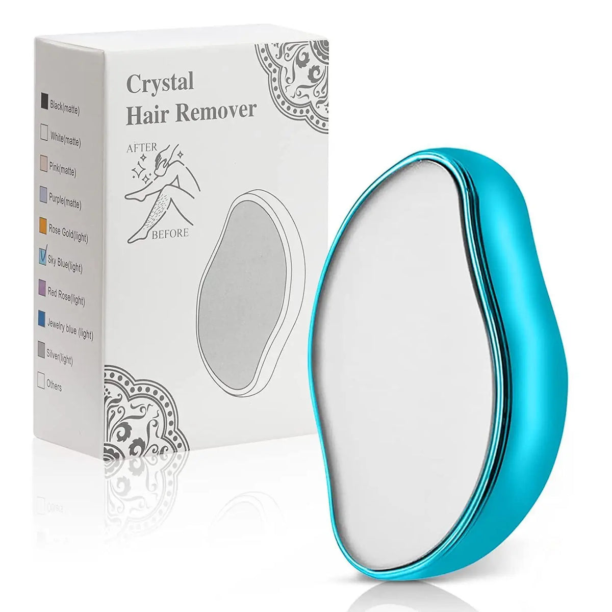 Crystal Hair Remover Sky Blue Light - Painless Nano Glass Hair Eraser for Women and Men