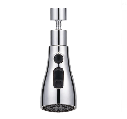 3 Mode Kitchen Faucet Extender - 360 Degree Rotating High Pressure Water Saving Faucet Aerator Sprayer Head with 2 Adapters