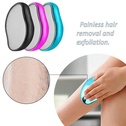 Crystal Hair Remover vs Traditional Razor vs Waxing Comparison Chart with Before and After Results - Painless No Cuts Reusable One Time Purchase.