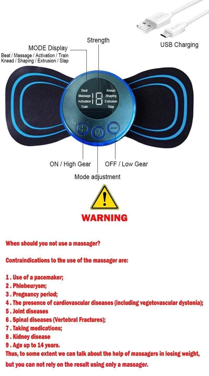 SNEKRA EMS massager 8 massage modes kneading tapping scraping for body