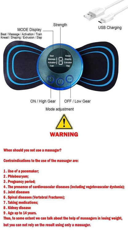 SNEKRA EMS massager 8 massage modes kneading tapping scraping for body