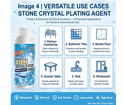 Stone Crystal Plating Agent Uses for Kitchen Countertop Bathroom Tiles Marble Floor and Granite Table